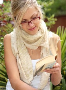 Woman reading to relax