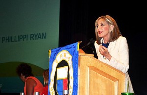 Keynote speaker Hank Philippi Ryan enraptures her audiences.